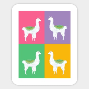 Colored llama pattern Sticker